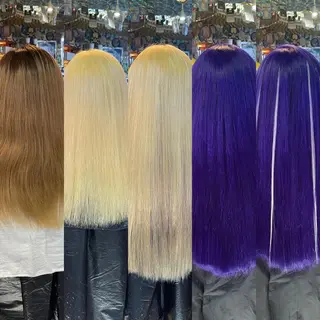 ロング カラー ヘアアレンジ haco+所属・🌈派手髪エクステ ブレイズ🌈ひろとのヘアスタイル