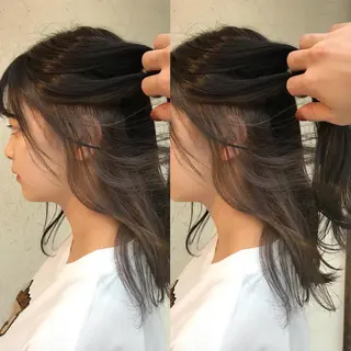 セミロング カラー 艶髪育成サロン 京橋　shinのヘアスタイル