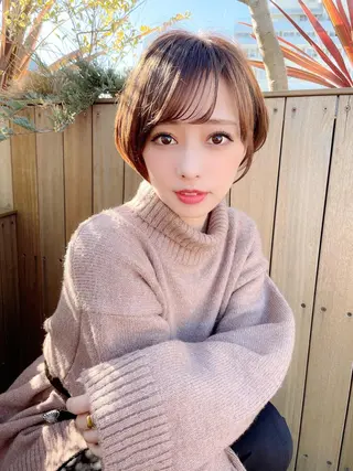 ショート カラー パーマ 大人かわいい💍🤍 ボブ/ショートボブのヘアスタイル