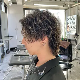 ミディアム カラー パーマ メンズ メンズ特化美容師/ 藤戸 椋のヘアスタイル