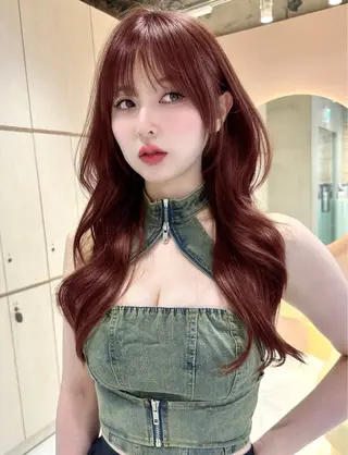 ロング カラー 大宮韓国風レイヤー 吉田こうすけのヘアスタイル