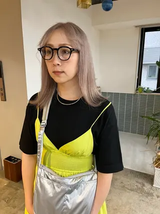 ミディアム カラー 🩷ハイトーン透明感 レイヤー🩷ユリカのヘアスタイル