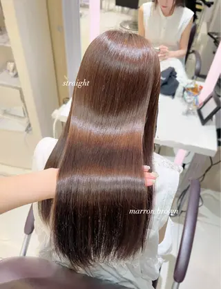ロング カラー パーマ Euphoria 銀座所属・🎀𝐧𝐚𝐨🎀 ピンク/ハイトーンのヘアスタイル