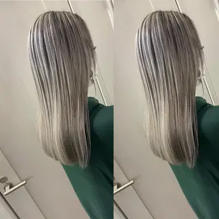ミディアム カラー ヒカ/外国人風 デザインカラーのヘアスタイル