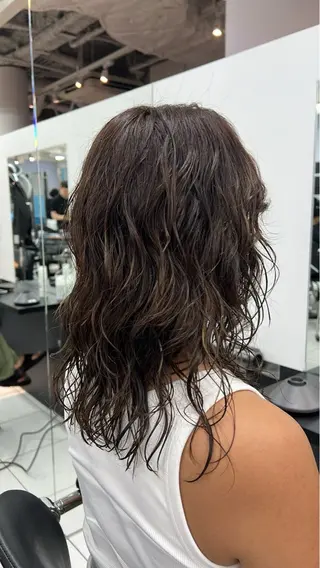 セミロング パーマ リコ🪐パーマ モデル募集のヘアスタイル