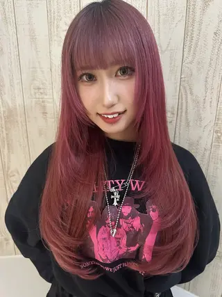 ロング カラー パーマ ヘアアレンジ VIVIE【ヴィヴィ】所属・髪質改善/韓国風 レイヤー/田村祐樹のヘアスタイル