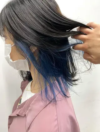 ミディアム カラー ヘアアレンジ 🦄インナーカラー 🦄貫井彩花のヘアスタイル