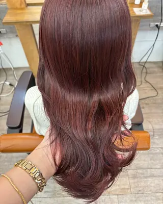 セミロング カラー 広島/わかな/ヘア セット/オリーブのヘアスタイル