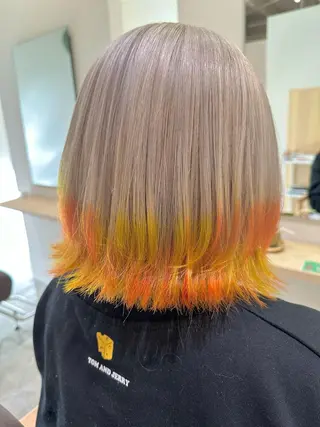 セミロング カラー ヘアアレンジ Design Color🐰アユミのヘアスタイル