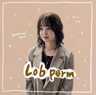 ミディアム カラー パーマ benji仙台所属・KOKI/ ボブ/ パーマ/透明感カラーのヘアスタイル