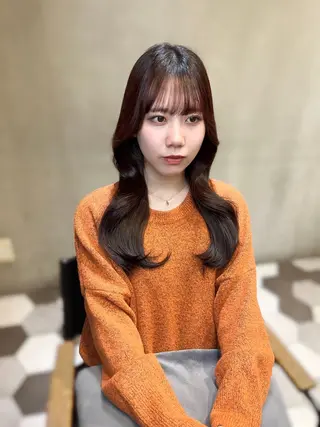 カラー ヘアアレンジ 似合わせ顔まわり カット💛森尾真由美のヘアスタイル