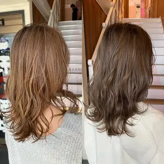 ミディアム カラー パーマ ヘアアレンジ ネイル マツエク・マツパ アイブロウ 【暗め透明感カラー】 【インナー】小島良太のヘアスタイル