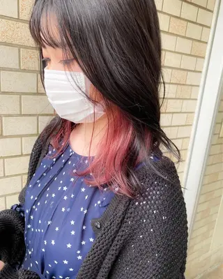 ミディアム カラー hair design verda所属・レイヤー暖色カラー 池袋Yamamotoのヘアスタイル