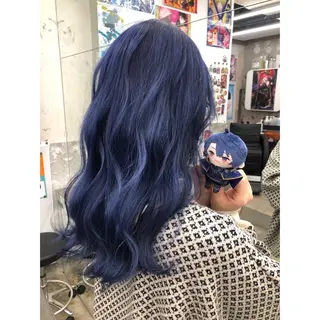 セミロング カラー 推しカラー✨ オタク美容師ユウカのヘアスタイル