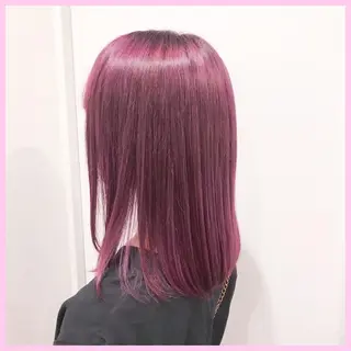 セミロング カラー SHIN/レイヤー カット×クロスパーマのヘアスタイル