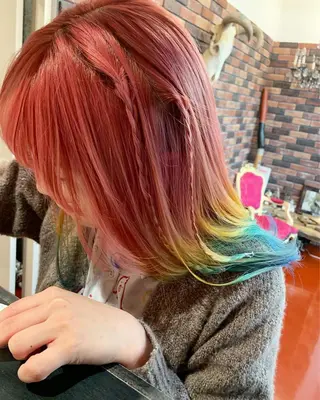 セミロング カラー ヘアアレンジ ピンクベージュ/新潟 万代/高橋桃葉🍑のヘアスタイル