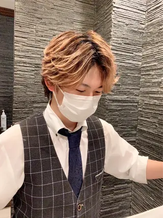 ショート カラー パーマ メンズ HIROGINZA神楽坂店所属・【パーマ指名No1】 浅野空人のヘアスタイル