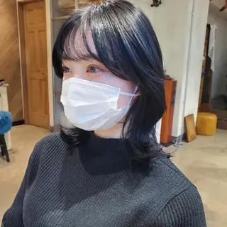 ミディアム カラー 韓国レイヤー suzuのヘアスタイル