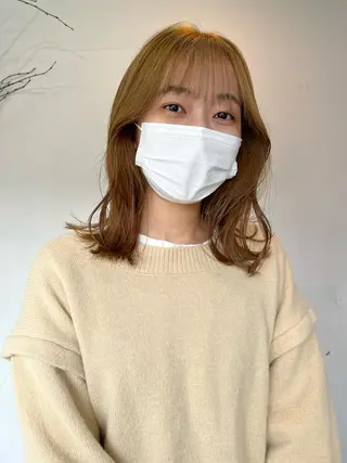 ミディアム カラー silo所属・silo MOKA 顔周りカット🦦のヘアスタイル