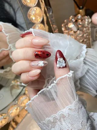 ネイル 23時まで❤︎韓国、 ワンホンネイルのネイルデザイン