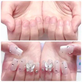 ロング ネイル 深爪を断らない スカルプ高評価店のネイルデザイン