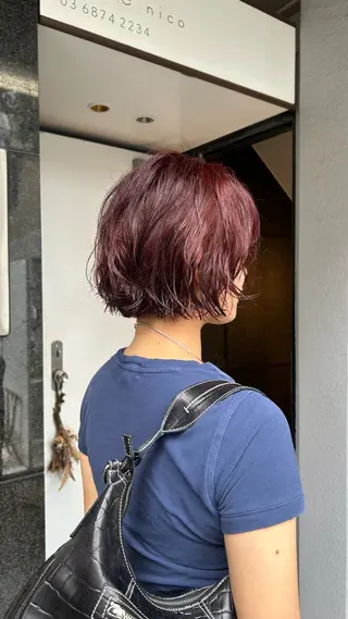 ショート カラー パーマ 🌿ボブ パーマ高橋啓太🌿のヘアスタイル