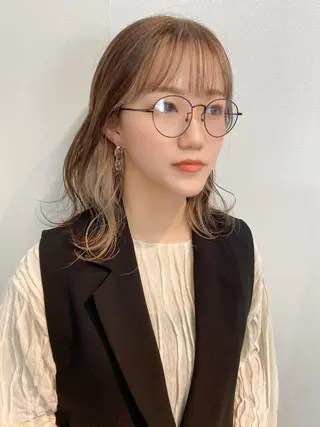 ミディアム カラー パーマ ヘアアレンジ メンズ キッズ ネイル マツエク・マツパ アイブロウ 広島/ボブ/レイヤー 🌿‬wakabaのヘアスタイル