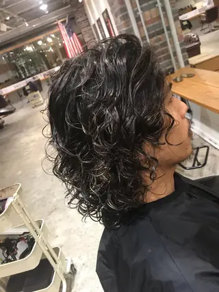 セミロング カラー パーマ ヘアアレンジ メンズ キッズ Forest. -髪質改善-のヘアスタイル