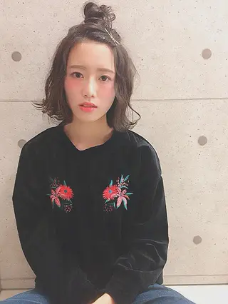ミディアム カラー ヘアアレンジ RUMéL 🌙YUIのマツエク・マツパデザイン