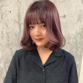 ミディアム カラー ヘアアレンジ 🎀taro ブリーチなしカラーのヘアスタイル