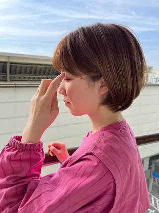 ショート ヘアアレンジ ウスイマイコ カット/ケアカラーのヘアスタイル