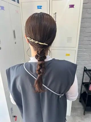 ヘアアレンジ 暖色/艶カラー/ エクステ/ユリヤのヘアスタイル
