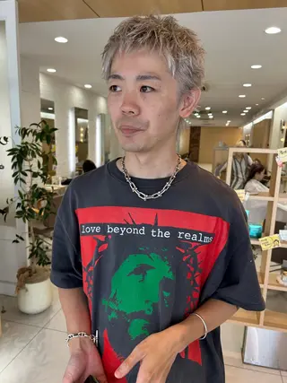 ショート カラー メンズ 🍀透明感抜群🍀/ ハイトーンカラーのヘアスタイル