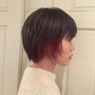 ショート カラー ホワイト&レイヤーカ ットエクステ長畠俊輔のヘアスタイル