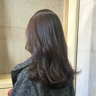 セミロング カラー 久力琴音''透明感 カラー''アレンジのヘアスタイル