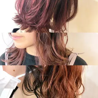セミロング カラー パーマ ヘアアレンジ ✨韓国風カット/艶髪 カラー✨yumeのヘアスタイル