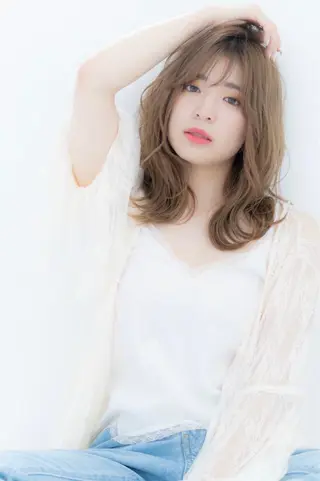 セミロング カラー 永作 真司のヘアスタイル