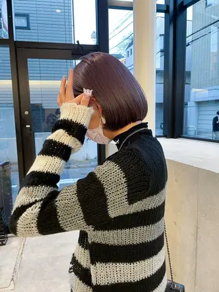 ショート カラー ヘアアレンジ ミニボブ/ブリーチ 🌈MISATOのヘアスタイル