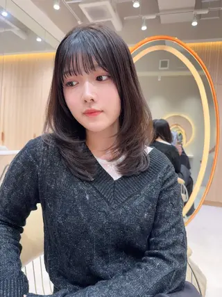 セミロング カラー レイヤー✨縮毛矯正 川村利幸のヘアスタイル