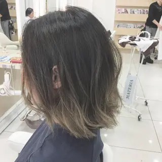 ミディアム カラー Ash 山田 勇太のヘアスタイル