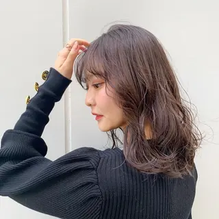 ミディアム カラー hair & fashion shiomi H 【ヘアー アンド ファッション シオミエイチ】所属・堀尾 愛莉のヘアスタイル