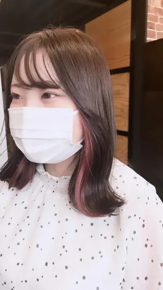 ミディアム カラー 韓国レイヤー/髪質 改善/縮毛🤍吉田のヘアスタイル