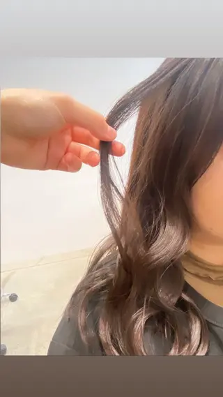 セミロング カラー 🎀ブリーチなし 透明感🎀yuhiのヘアスタイル