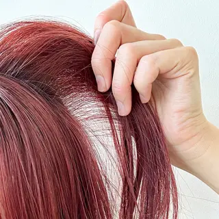 ミディアム カラー パーマ 🎈ブリーチなし暖色 カラー/レッド/ゆいのヘアスタイル