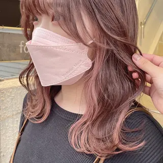 ミディアム カラー 梅田美容室 山崎海波のヘアスタイル