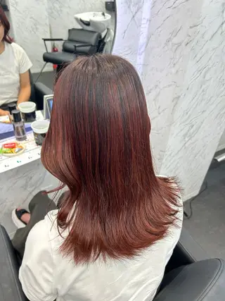 セミロング カラー 韓国艶カラー 🇰🇷💎MIUのヘアスタイル