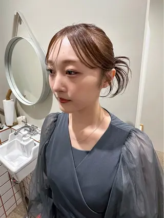 セミロング カラー ヘアアレンジ hibiki/セット /透明感カラーのヘアスタイル