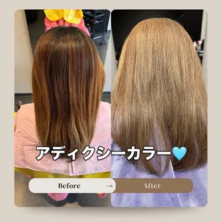 セミロング 髪質改善⚡️カラー 🍀武久 誠🍀のヘアスタイル