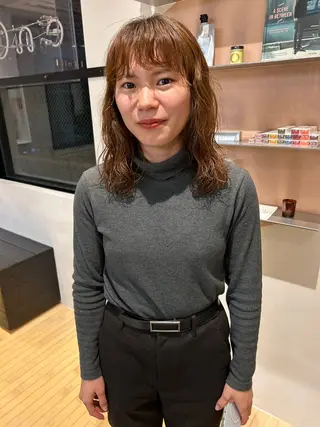 ミディアム パーマ 西岡 紗代のヘアスタイル