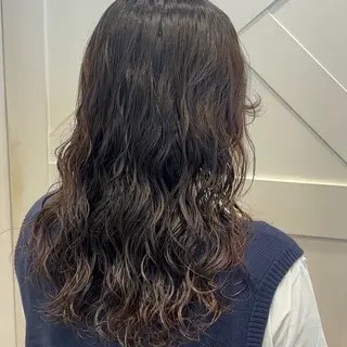 セミロング パーマ 暖色カラー🍒✨ パーマ🌐もえかのヘアスタイル